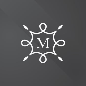 Letter M, Floral Ornament Logo Template vector