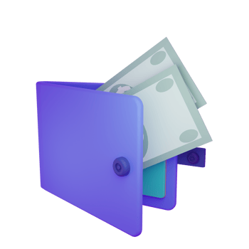 3d wallet object with transparent background png