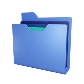3d folder object with transparent background png