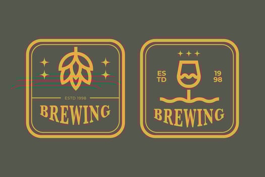 monoline brewing beer logo bundle vector