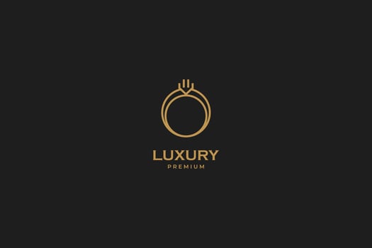 Flat ring jewelry logo vector icon design template. Elegant, beauty, royal