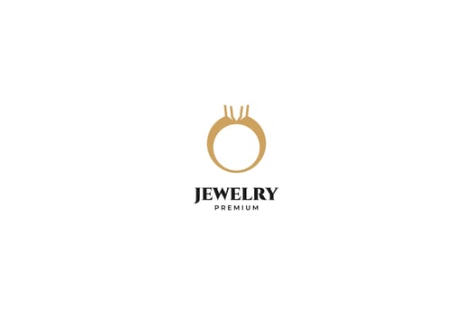 Flat ring jewelry logo vector icon design template. Elegant, beauty, royal