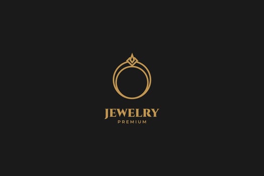 Flat ring jewelry logo vector icon design template. Elegant, beauty, royal