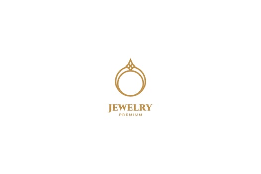 Flat ring jewelry logo vector icon design template. Elegant, beauty, royal