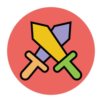 Trendy Cross Swords vector