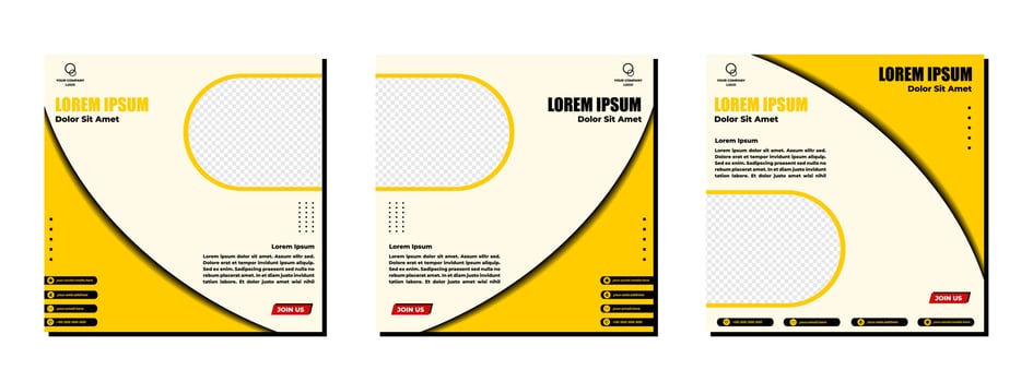 Social media posts template modern design, for digital marketing online vector