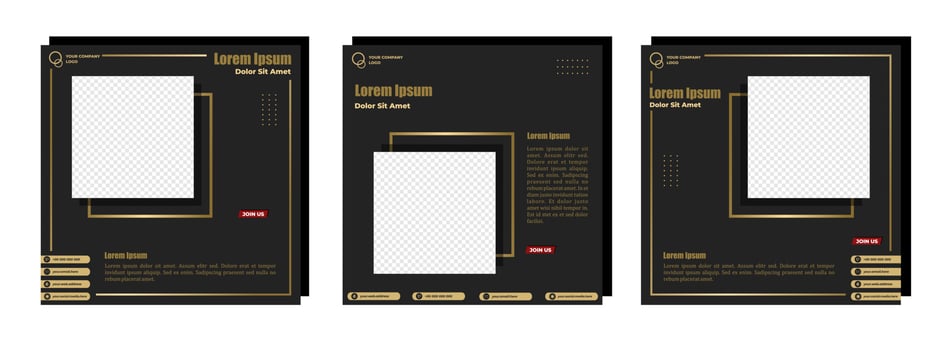 Social media posts template modern design, for digital marketing online vector