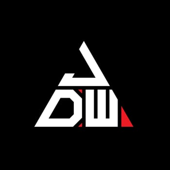 JDW triangle letter logo design with triangle shape. JDW triangle logo design monogram. JDW triangle vector logo template with red color. JDW triangular logo Simple, Elegant, and Luxurious Logo.
