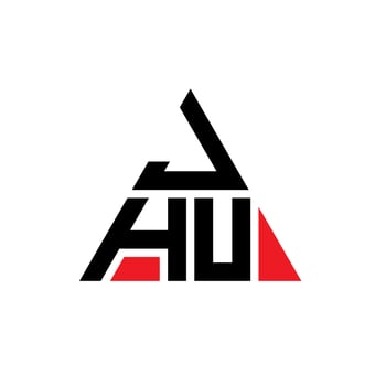 JHU triangle letter logo design with triangle shape. JHU triangle logo design monogram. JHU triangle vector logo template with red color. JHU triangular logo Simple, Elegant, and Luxurious Logo.