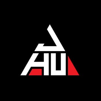 JHU triangle letter logo design with triangle shape. JHU triangle logo design monogram. JHU triangle vector logo template with red color. JHU triangular logo Simple, Elegant, and Luxurious Logo.