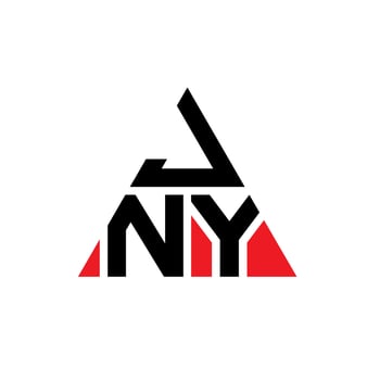 JNY triangle letter logo design with triangle shape. JNY triangle logo design monogram. JNY triangle vector logo template with red color. JNY triangular logo Simple, Elegant, and Luxurious Logo.