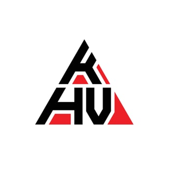 KHV triangle letter logo design with triangle shape. KHV triangle logo design monogram. KHV triangle vector logo template with red color. KHV triangular logo Simple, Elegant, and Luxurious Logo.
