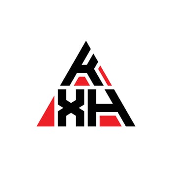 KXH triangle letter logo design with triangle shape. KXH triangle logo design monogram. KXH triangle vector logo template with red color. KXH triangular logo Simple, Elegant, and Luxurious Logo.