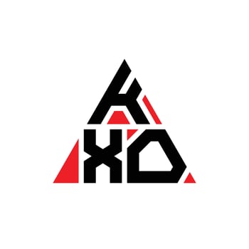 KXO triangle letter logo design with triangle shape. KXO triangle logo design monogram. KXO triangle vector logo template with red color. KXO triangular logo Simple, Elegant, and Luxurious Logo.