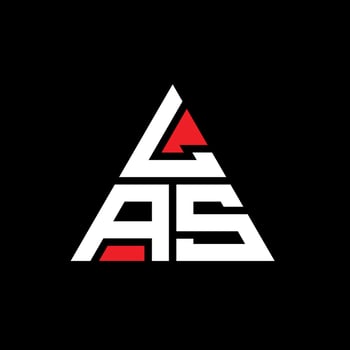 LAS triangle letter logo design with triangle shape. LAS triangle logo design monogram. LAS triangle vector logo template with red color. LAS triangular logo Simple, Elegant, and Luxurious Logo.