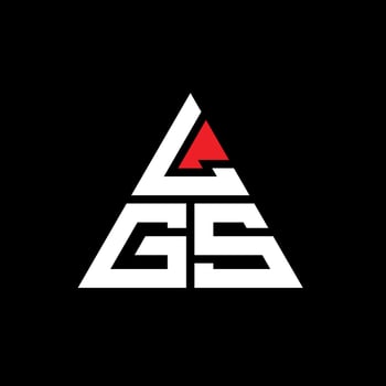 LGS triangle letter logo design with triangle shape. LGS triangle logo design monogram. LGS triangle vector logo template with red color. LGS triangular logo Simple, Elegant, and Luxurious Logo.