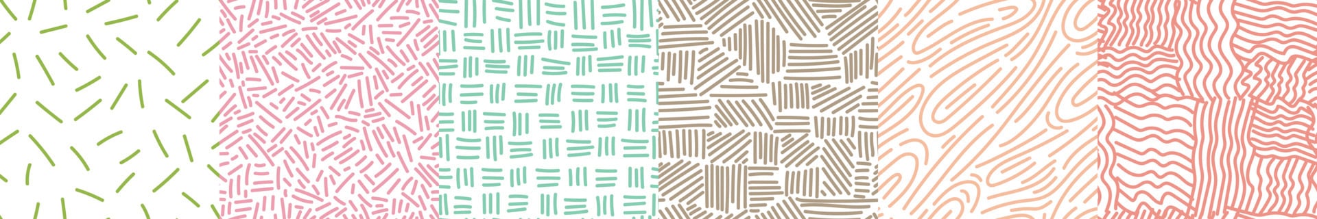 Set of hand drawn sketch lines seamless pattern. Striped endless wallpaper collection. Simple ethnic background. vector