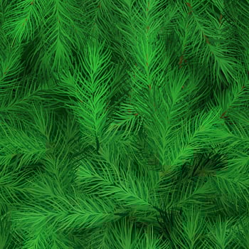 Realistic pattern of fir branches. Christmas tree, detailed pine backdrop. Symbol of Christmas and New Year seamless background for your design. vector
