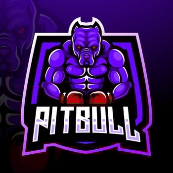 Pitbull boxing esport logo mascot design vector