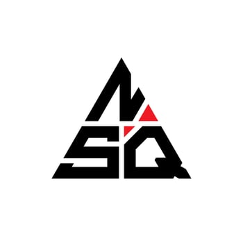 NSQ triangle letter logo design with triangle shape. NSQ triangle logo design monogram. NSQ triangle vector logo template with red color. NSQ triangular logo Simple, Elegant, and Luxurious Logo.