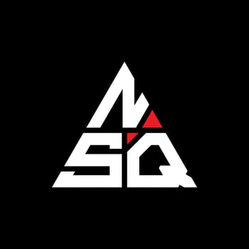 NSQ triangle letter logo design with triangle shape. NSQ triangle logo design monogram. NSQ triangle vector logo template with red color. NSQ triangular logo Simple, Elegant, and Luxurious Logo.