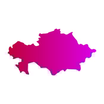 Illustrated Kazakhstan map vector