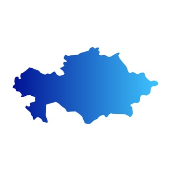 Illustrated Kazakhstan map vector