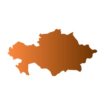 Illustrated Kazakhstan map vector