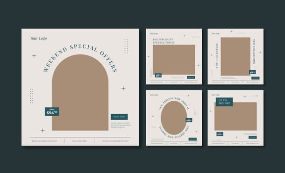 Minimalist premium fashion social media post template vector
