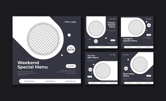 Premium elegant food social media post template vector