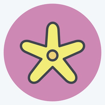 Icon Starfish. suitable for seafood symbol. color mate style. simple design editable. design template vector. simple illustration vector