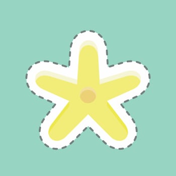 Sticker line cut Starfish. suitable for seafood symbol. simple design editable. design template vector. simple illustration vector