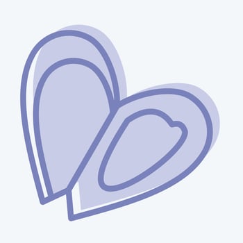 Icon Mussel. suitable for seafood symbol. two tone style. simple design editable. design template vector. simple illustration vector