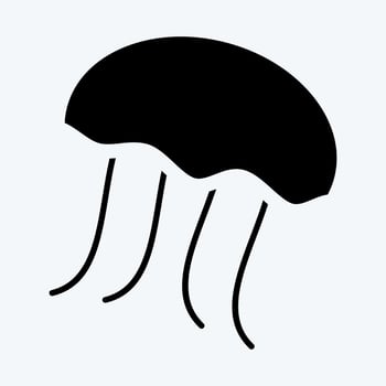 Icon Jelly Fish. suitable for seafood symbol. glyph style. simple design editable. design template vector. simple illustration vector