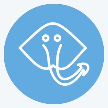 Icon Cramp Fish. suitable for seafood symbol. blue eyes style. simple design editable. design template vector. simple illustration vector