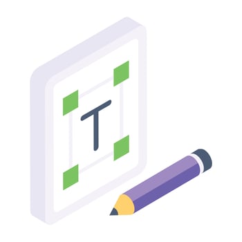 Creatively designed isometric icon of art papers vector