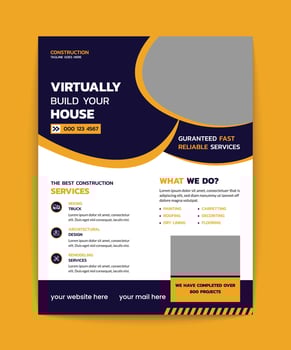 Construction flyer design template vector
