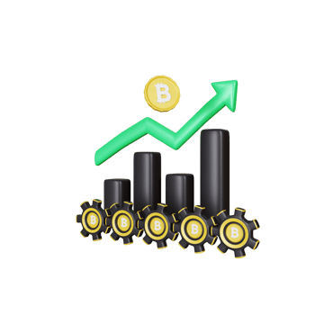 3d rendering bitcoin graph illustration png
