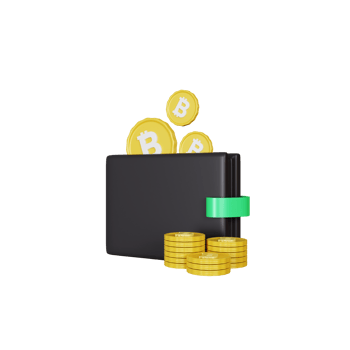 3d rendering bitcoin wallet illustration png