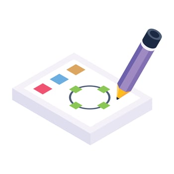 A handy isometric icon of art pencils vector