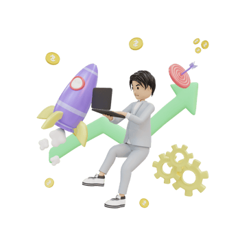 3d rendering business man and start up illustration object png
