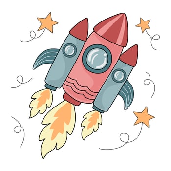 space vector elements collection designed in a style doodle on a white background Can be adapted to use in a variety of formats such as Digital print, art for kids, scrapbook, craft, kindergarten