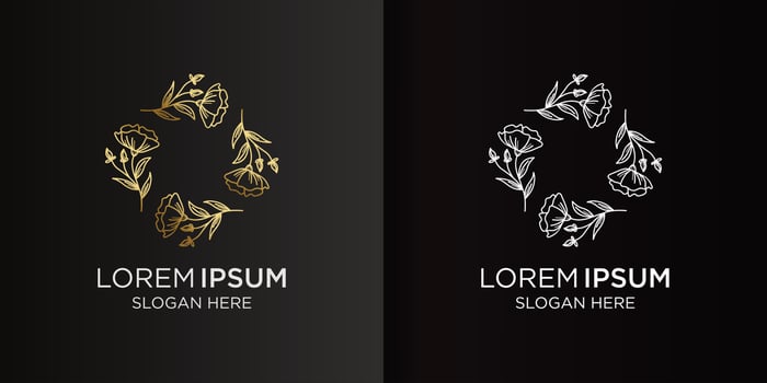minimalist logo for decorative flowers vector