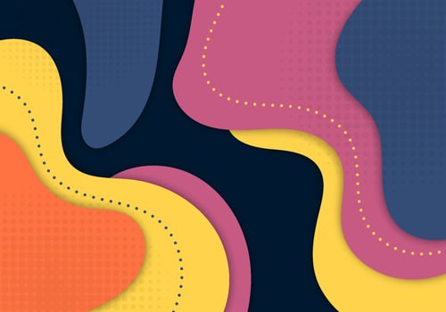 Abstract colorful doodles template design artwork with halftone. Decorative template design artwork background. vector