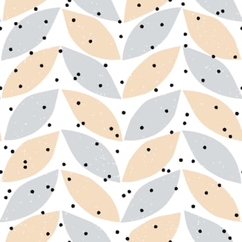 Simple seamless pattern with hand drawn geometric shape. Stamp textured background in nordic style. Abstract floral texture. Grunge vector illustration for print, design, fabric.