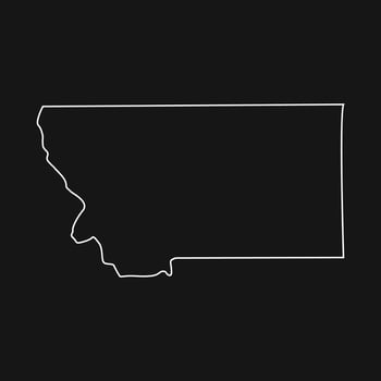 Montana map illustrated vector