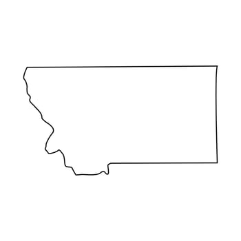 Montana map illustrated vector