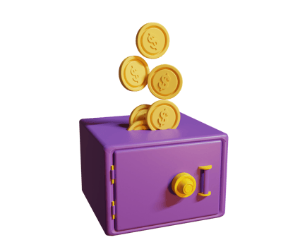 3d gold safe box png