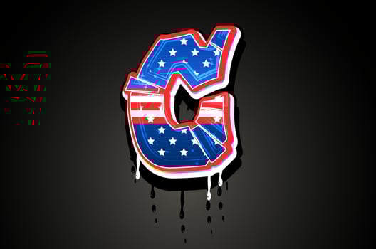 American Flag C Letter Alphabet vector