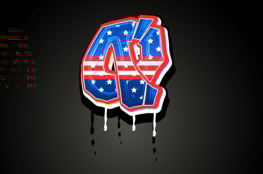American Flag Q Letter Alphabet vector